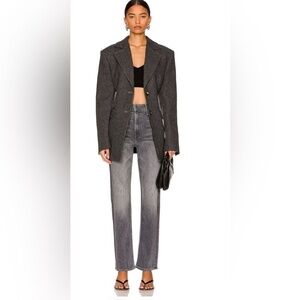 Mother High Waisted‎ Rider Skimp Straight Light Grey Jeans, Size 32, 10064-851